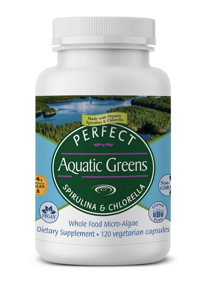 Perfect Supplements - Perfect Aquatic Greens - 120 Vegetable Capsules - Organic Spirulina and Chlorella Supplement - Nutritious Superfood - Image 1