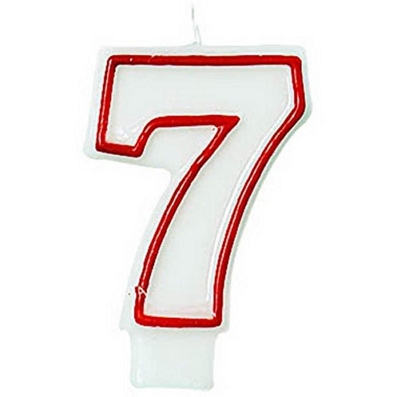 Amscan Bold Red  White Flat Molded 7 Candles  3Inch 1 Piece  EyeCatching Design  Perfect for Celebrations  Anniversaries