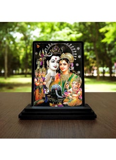 Vprint Vprint Shiv parivar Idol for car Dashboard Wooden Figurine Showpiece Size 3X5 Inches 