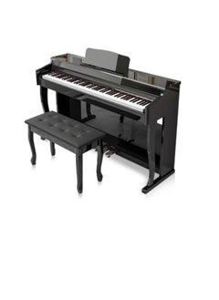 Megarya Professional Design Upright Digital Piano 88 Hammer Action Piano Superimposed Sound Effect USB Jack Electronic Organ Polished Finish (Polished Ebony)  - Image 1