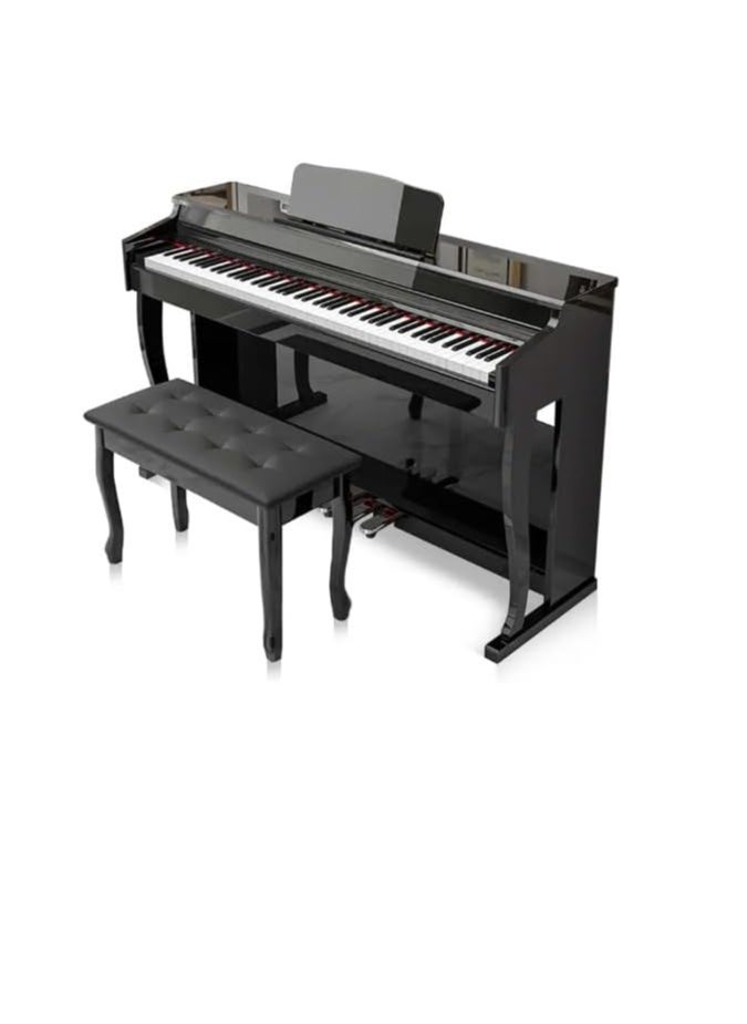 Megarya Professional Design Upright Digital Piano 88 Hammer Action Piano Superimposed Sound Effect USB Jack Electronic Organ Polished Finish (Polished Ebony)  - Image 1