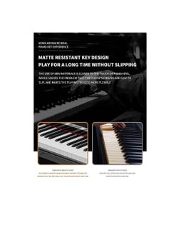 Megarya Professional Design Upright Digital Piano 88 Hammer Action Piano Superimposed Sound Effect USB Jack Electronic Organ Polished Finish (Polished Ebony)  - Image 3