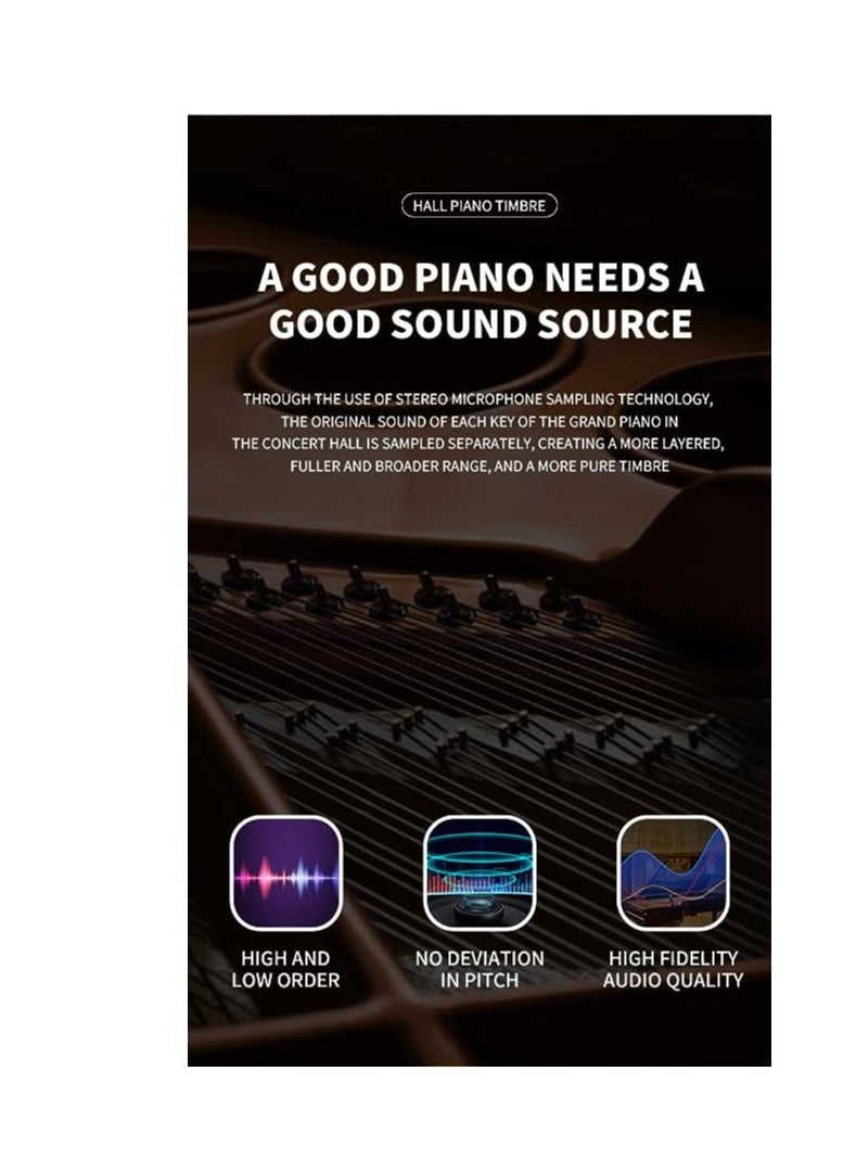 Megarya Professional Design Upright Digital Piano 88 Hammer Action Piano Superimposed Sound Effect USB Jack Electronic Organ Polished Finish (Polished Ebony)  - Image 4