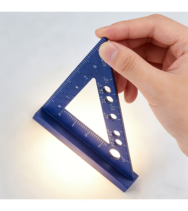 Red Aluminum Triangle Ruler Portable with Precision Holes for Woodworking and Engineering - Image 4