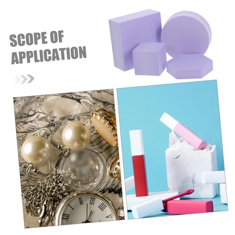 Lavender Geometric Photography Props Set For Jewelry Cosmetics Display Flat Lay Backdrops - Image 4