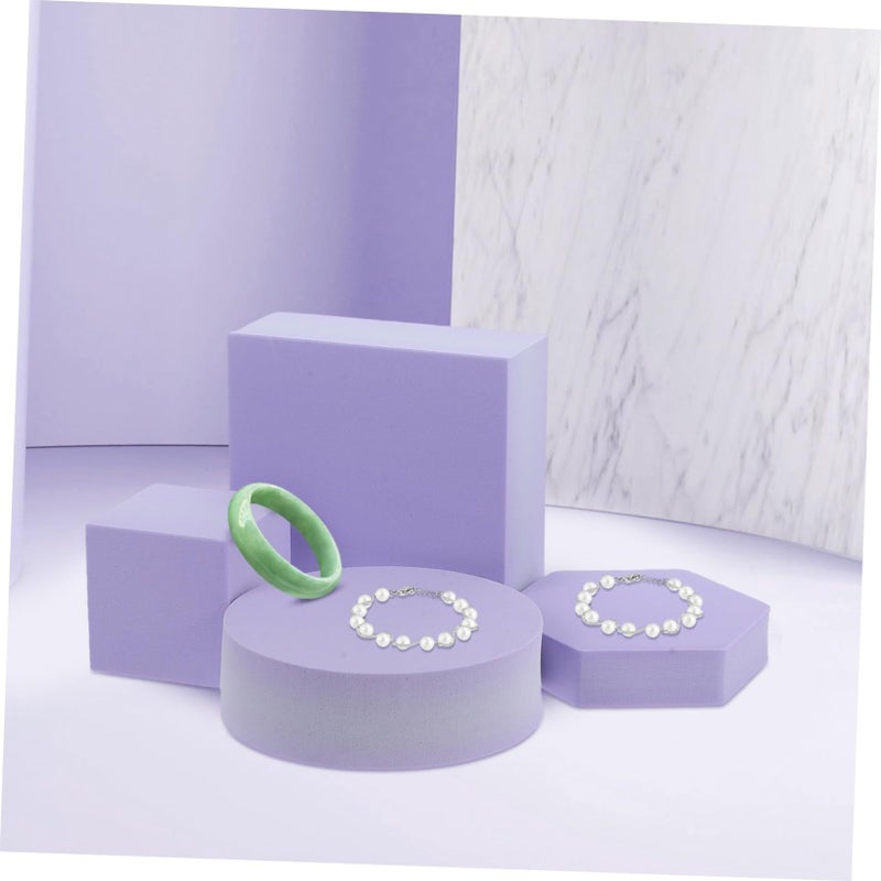 Lavender Geometric Photography Props Set For Jewelry Cosmetics Display Flat Lay Backdrops - Image 5