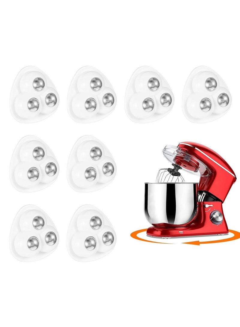 Yalla Pick 8 Pieces Swivel  Caster Wheels, 360 Degree Rotation Stainless Steel Paste Sticky Wheels,Universal Mini Self Adhesive Caster Wheels for Kitchen Countertop,Box Bottom Storage Rack, Furniture Trash Can (White)  - Image 1