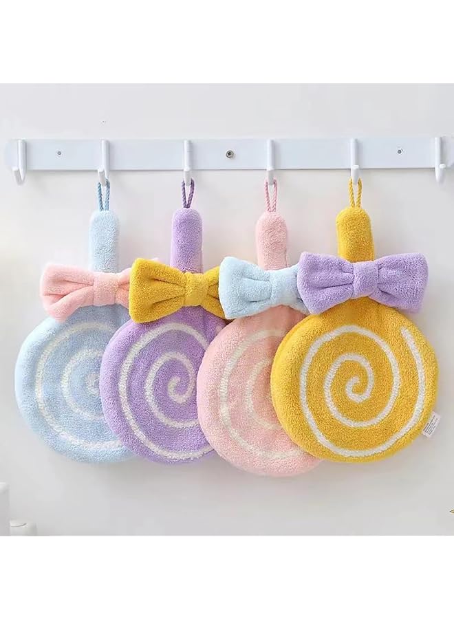 The Bros 4 Pack Cute Hand Towel for Kids, Soft Hanging Hand Dry Towels Bathroom, Absorbent Hand Drying Towels for Kids Adults Kitchen Home - Image 1