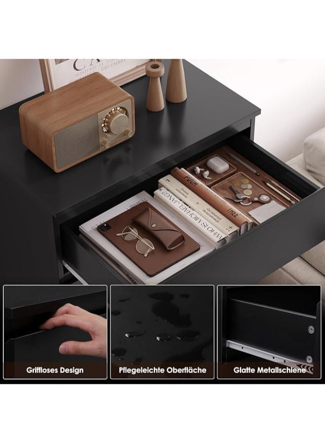 FOREHILL خزانة أدراج سوداء ب6 أدراج – خزانة تخزين عالية لتخزين غرفة النوم أو الردهة أو غرفة المعيشة (60 × 40 × 119 سم)" - Image 3