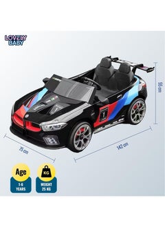 Lovely Baby Lovely Baby Battery Operated Power Riding Car LB 6001DX for Kids - Stylish Ride on Car - Remote-Control - Music & Lights - Sit & Drive Gift Car - Age 2-6 Yrs - Blue  - Image 3