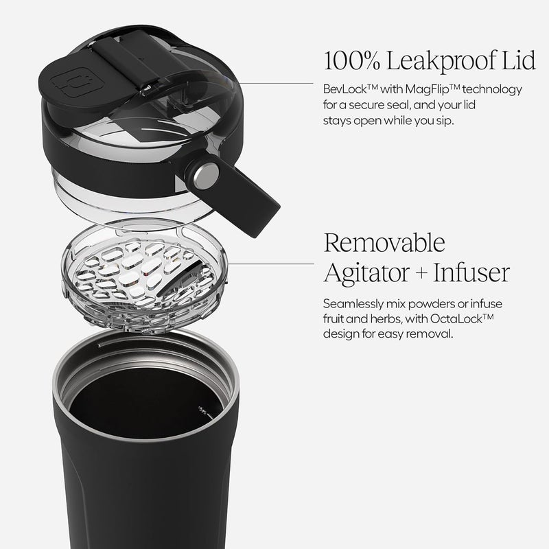 BrÃ¼Mate MultiShaker Blender Shaker Bottle | 100% Leakproof Insulated Stainless Steel | Pre Workout and Protein Shaker Bottle for the Gym | 25oz (Java) - Image 3