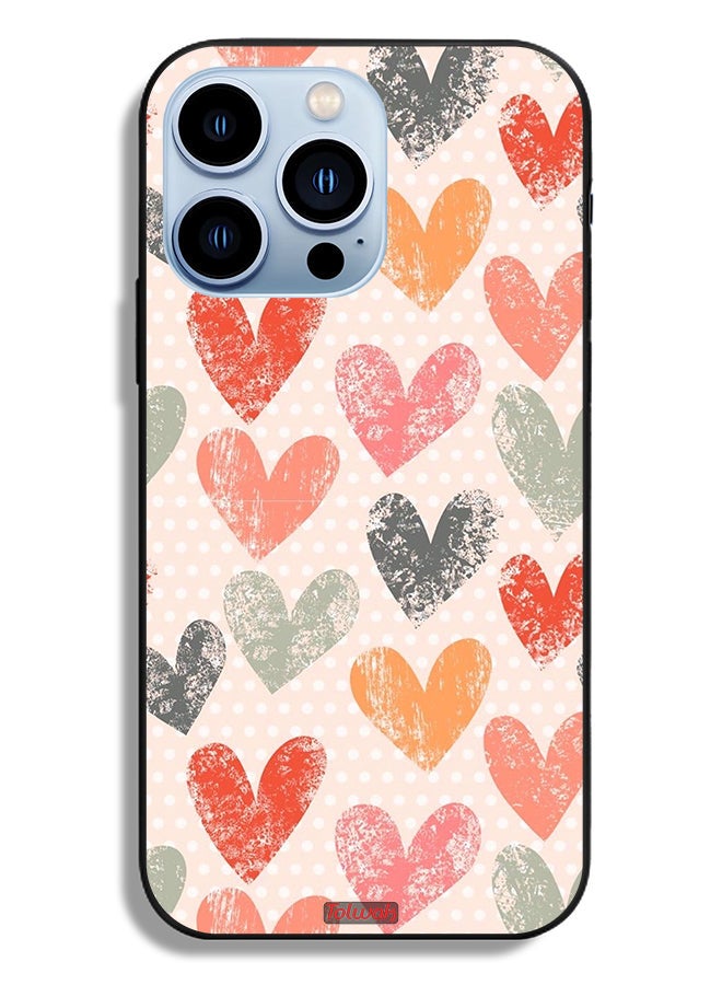 Tolwak Apple iPhone 13 Pro Protective Case Hearts Art - Image 2