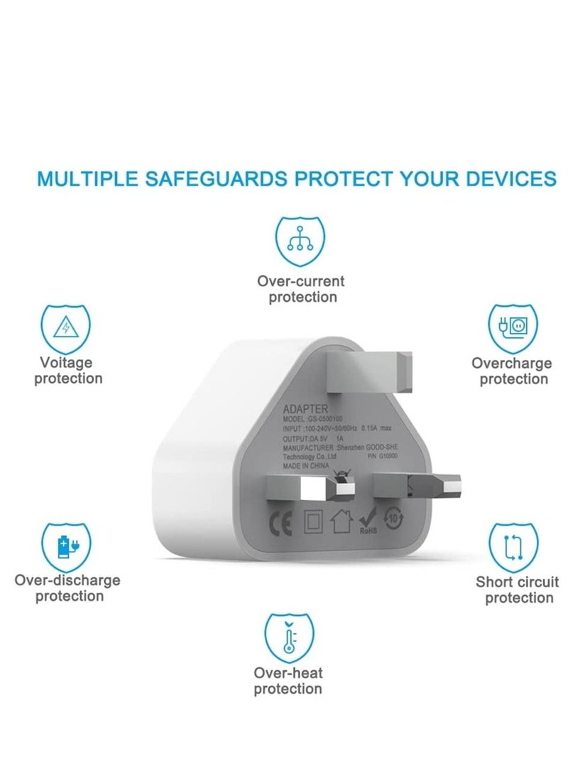 5V 1A Power Adapter Supply, USB Charger Cable and Plug Compatible for i Phone 5S, 6, 6S, 6 Plus, 6S Plus, 7, 7 Plus, 8, 8 Plus, XS, X, XS Max, 11, XR, i Pod Touch 5G Power  - Image 4