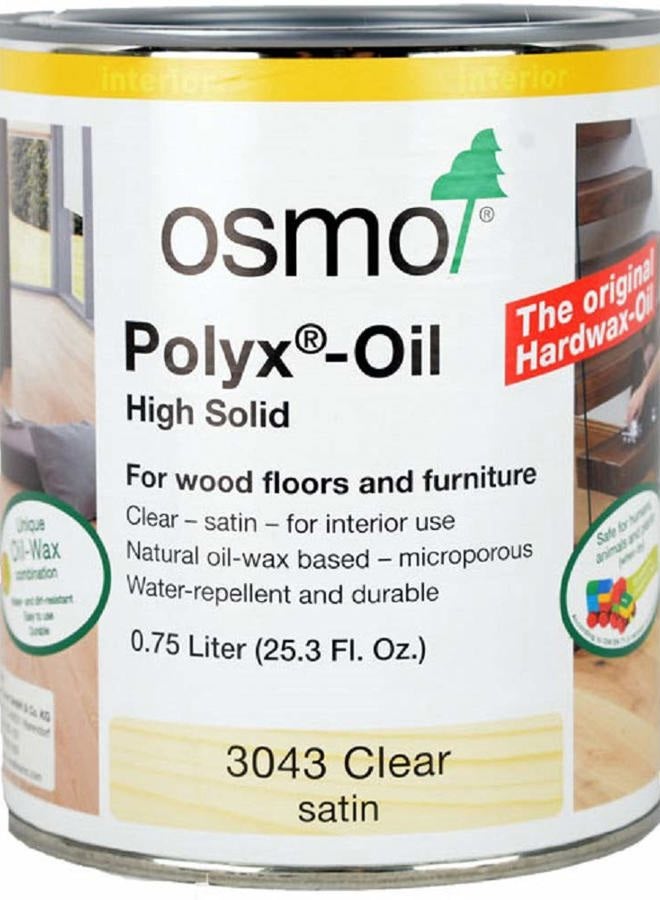 Osmo Polyx-Oil - 3043 Clear Satin - .75 Liter - Image 1