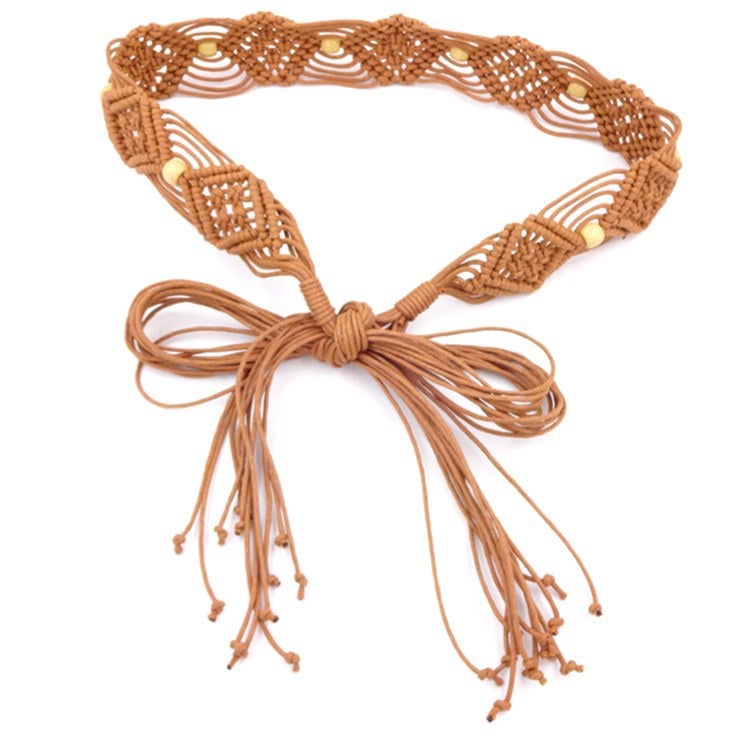 Bohemian Floral Woven Belt Womens Waist Accessory Ben White  - Image 2
