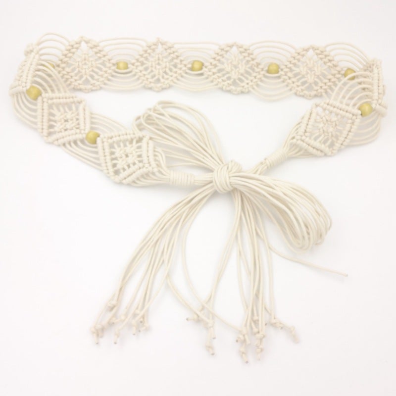 Bohemian Floral Woven Belt Womens Waist Accessory Ben White  - Image 1