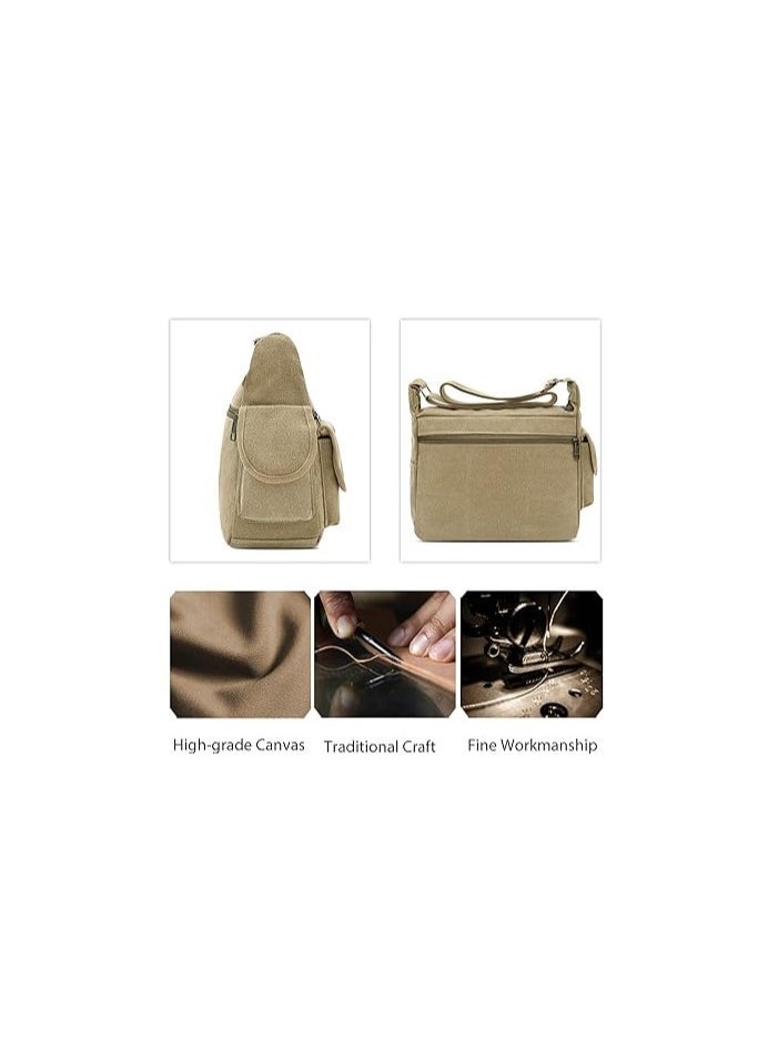 FANDARE Canvas Crossbody Bag Messenger Bag Satchel Shoulder Bag Working Bag Bookbag Briefcase for Men and Women - Image 5