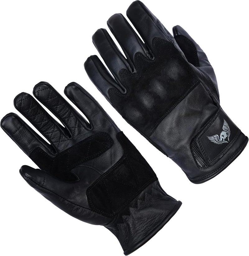 Leatherick Thunder Grip CE Certified Men's Leather Motorcycle Gloves with PVC Knuckle Protector - Image 2
