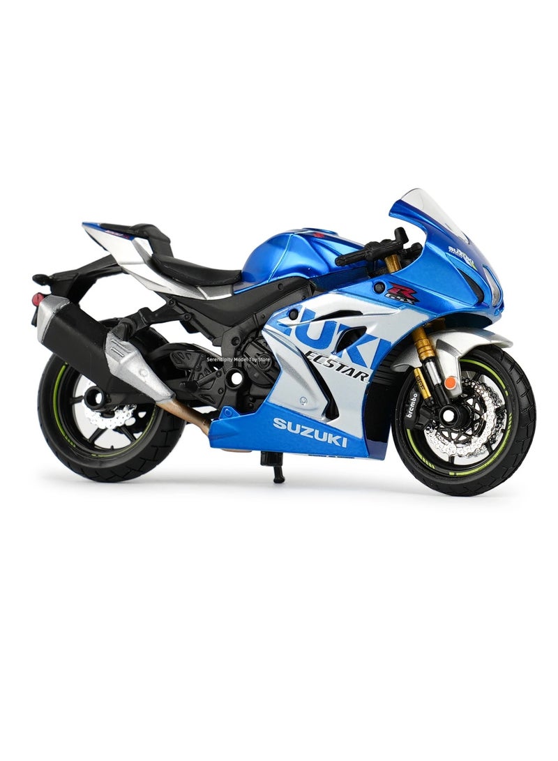 AROAQ نموذج دراجة نارية سباق من السبائك المعدنية، لعبة نموذج مركبة مصبوبة ثابتة GSX R1000 R بمقياس 1:18، زينة محاكاة دراجة نارية رياضية قوية ومتينة، ألعاب نموذج دراجة نارية للبالغين، - Image 1