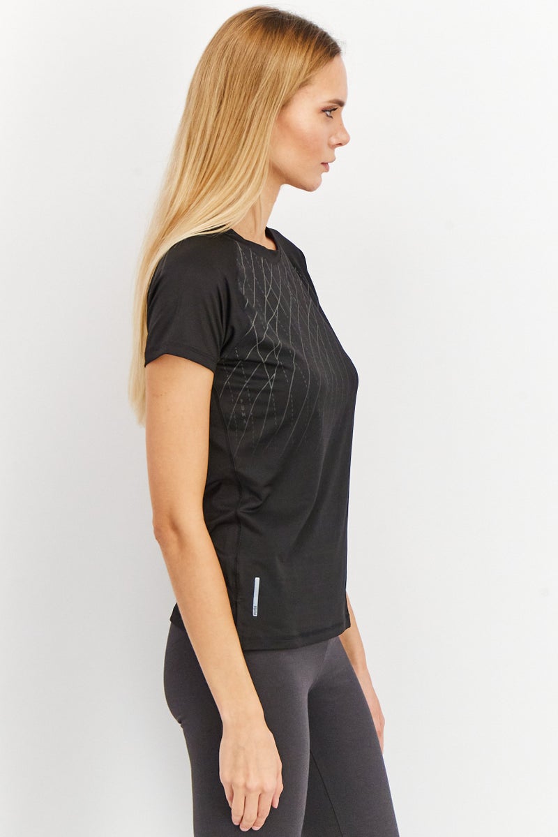 PUMA Women Sportswear Fit Running Graphic Shirt, Black  - Image 2