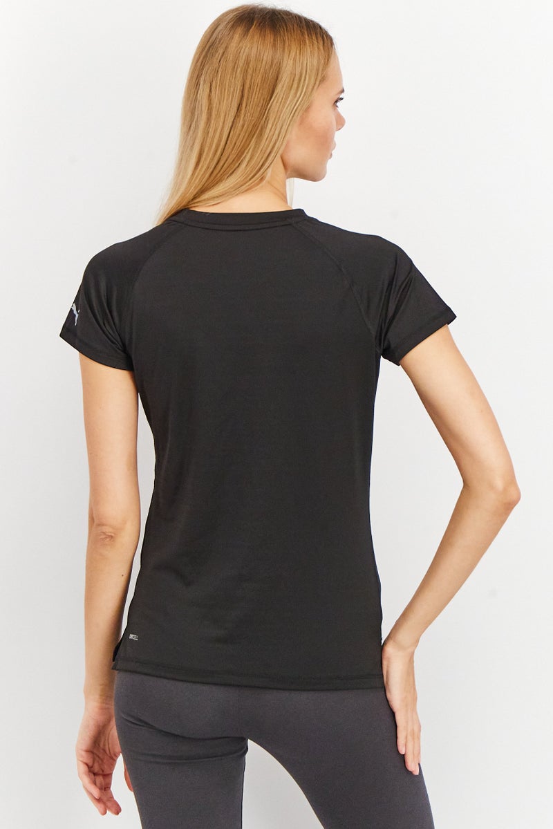 PUMA Women Sportswear Fit Running Graphic Shirt, Black  - Image 3