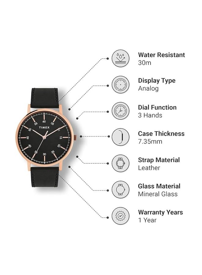 Timex Men Analog Black-TWTG80SMU04 - Image 3