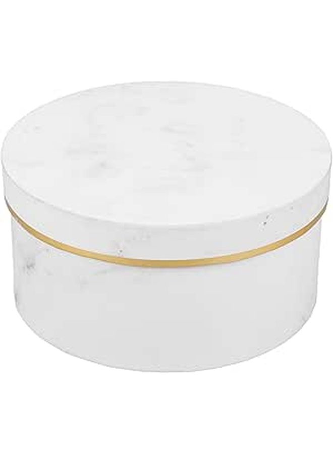 Small Marble White Flower Packaging Box 18x9cm with Lid for Bouquets - Image 1