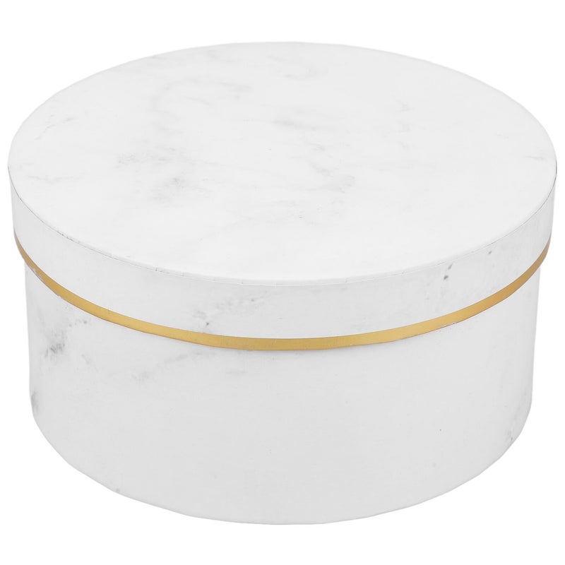 Small Marble White Flower Packaging Box 18x9cm with Lid for Bouquets - Image 2