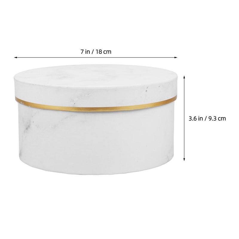 Small Marble White Flower Packaging Box 18x9cm with Lid for Bouquets - Image 3