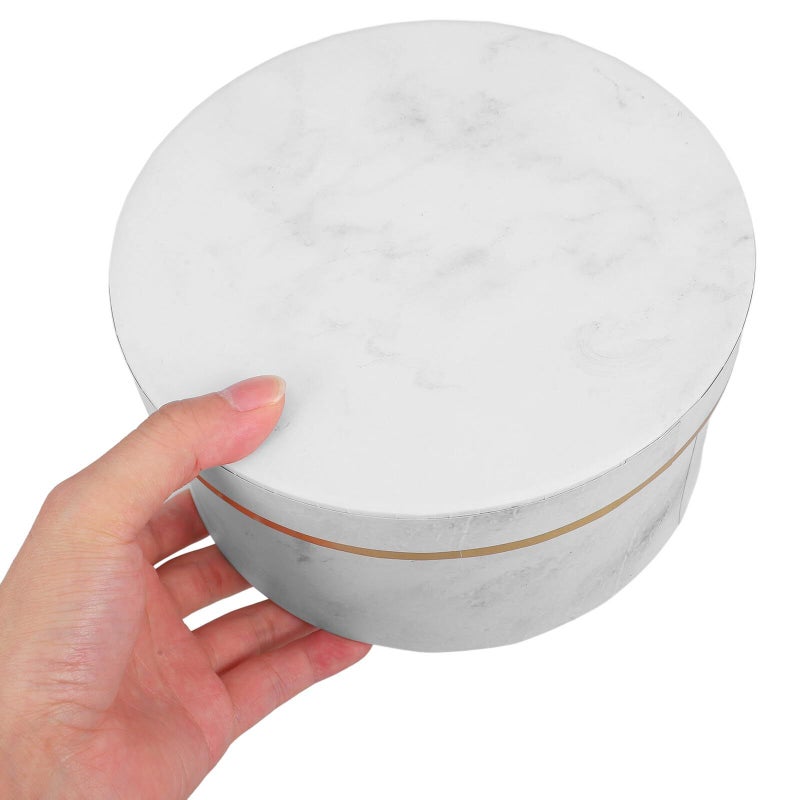 Small Marble White Flower Packaging Box 18x9cm with Lid for Bouquets - Image 5
