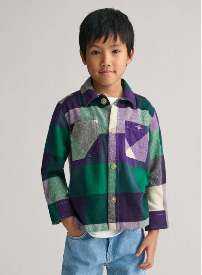GANT Kids Shield Checked Overshirt - Image 4