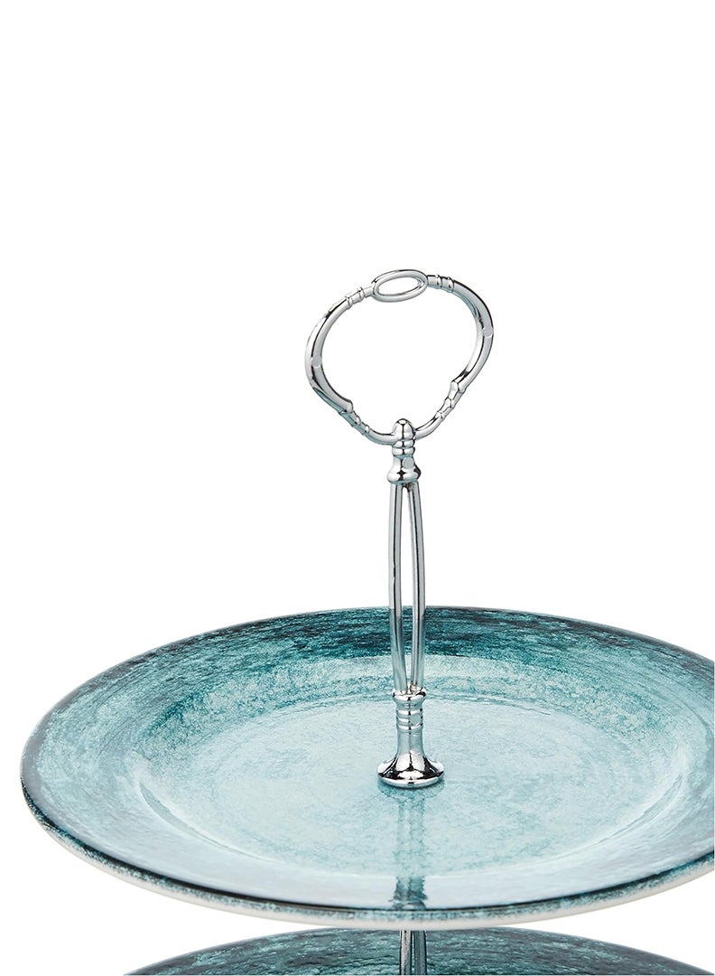 EDESSA EDESSA Lava Porcelain Ceramic 2 Tier Cake Stand - 20cm and 27cm - Elegant Display for Cakes and Desserts  - Image 3