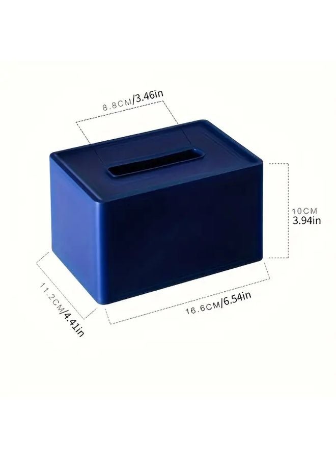 Modern Black Tissue Box Holder Square White Topped Dispenser Glossy Durable Plastic Case - Image 5