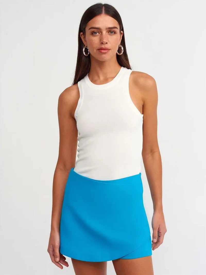 ديلفين Dilvin Ribbed Sleeveless Slim-Fit Blouse
