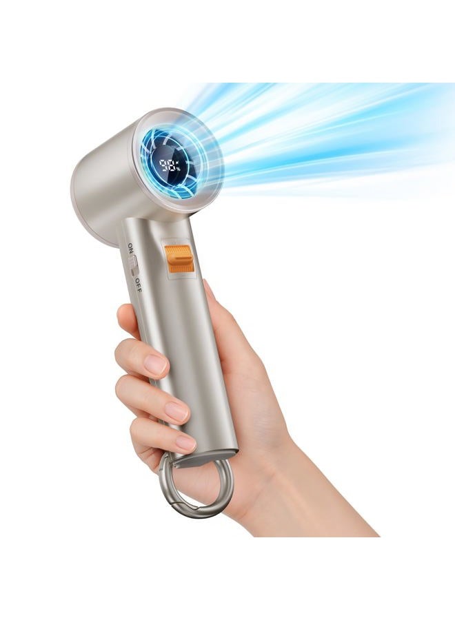 Xyphora Portable Handheld Turbo Fan for Outdoor - 5000mah Mini Handheld Personal Pocket Fan for Powerful Airflow Wind - 20hrs,100 Speeds Adjustable - Digital Display,Gifts for Travel,Outdoor Activites,Camping - Image 1