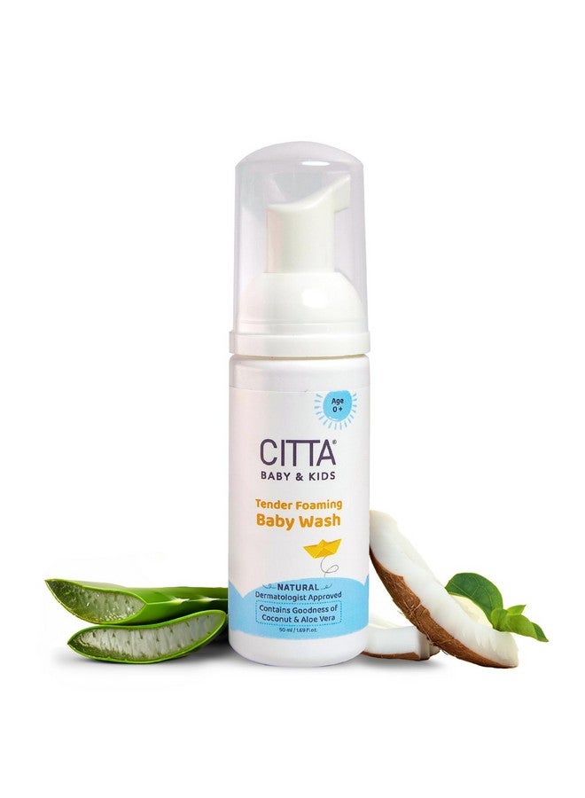 CITTA ’S Tender Foaming Baby Wash With Coconut & Aloe Vera | Soothe Dry Itchy Skin | Natural Baby Body Wash For Bath | Skin Friendly Ph | Dermatologically Tested | 0-10 Years | 50Ml - Image 1