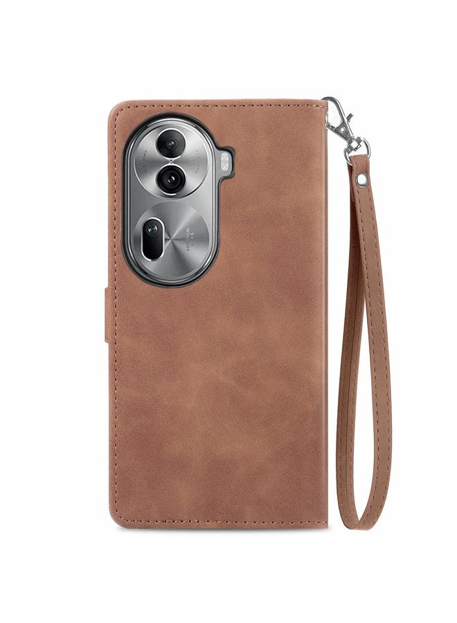 S-TOP Case For OPPO Reno11 Pro 5G Embossed Flower Zipper Leather Phone Case - Image 3