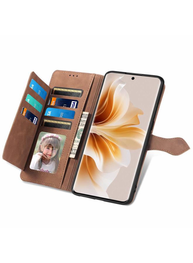 S-TOP Case For OPPO Reno11 Pro 5G Embossed Flower Zipper Leather Phone Case - Image 4