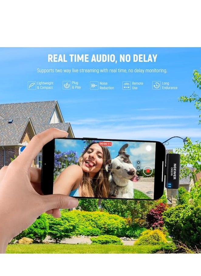 Neewer Neewer Wireless Lavalier Microphone Set for Type C, Dual Omnidirectional Condenser Lapel Mics, Noise Canceling, 2 Clip On Mics with Charging Case for Video Recording Podcast Live Streaming, CM32  - Image 2