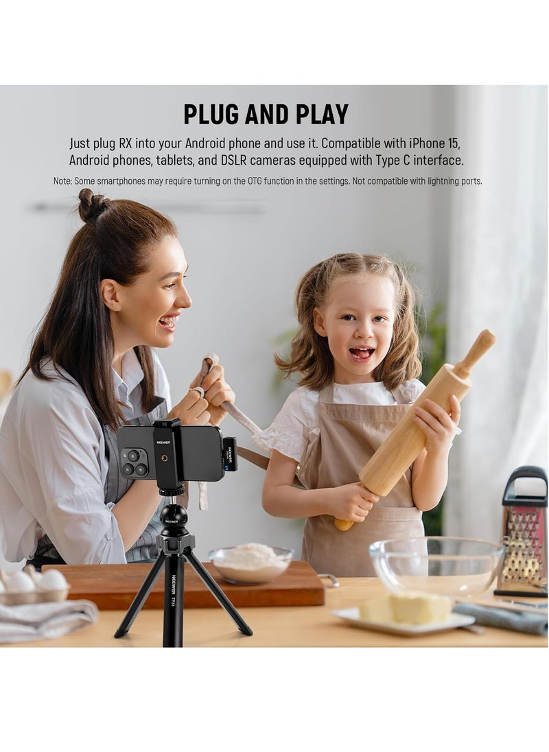 Neewer Neewer Wireless Lavalier Microphone Set for Type C, Dual Omnidirectional Condenser Lapel Mics, Noise Canceling, 2 Clip On Mics with Charging Case for Video Recording Podcast Live Streaming, CM32  - Image 3