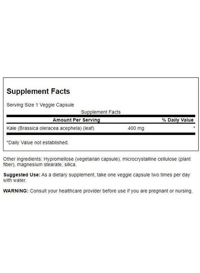 Swanson Full Spectrum Kale 400 Milligrams 60 Veg Capsules - Image 2