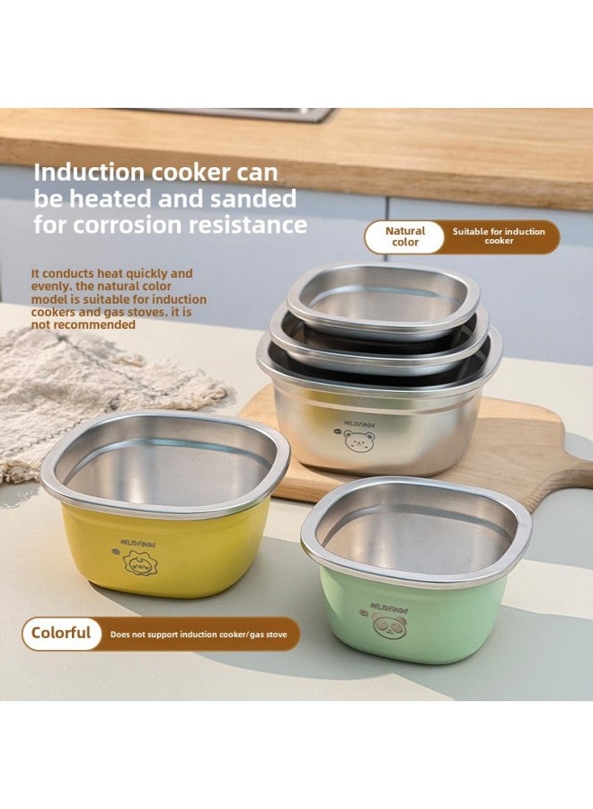 Cartoon Square Mini Cooking Basin Kitchen Special Food Preparation Basin Baking Egg Basin Food Special Cold Dishes Salad Basin-Specifications:16cm True Color-dada Lion-Color:No Specifications  - Image 2