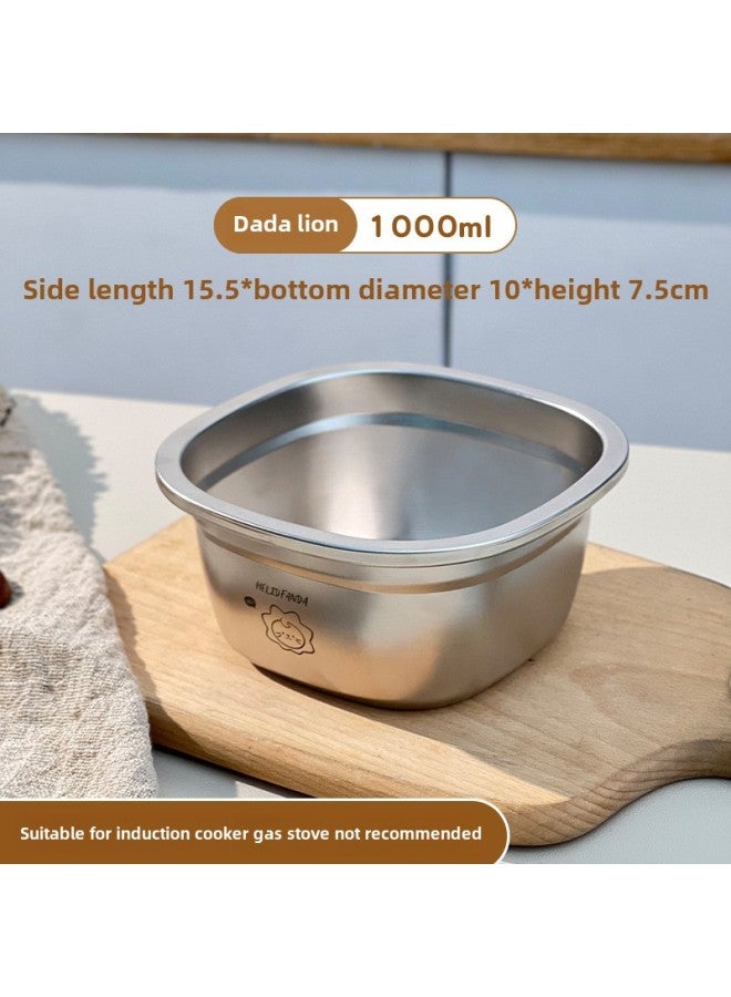 Cartoon Square Mini Cooking Basin Kitchen Special Food Preparation Basin Baking Egg Basin Food Special Cold Dishes Salad Basin-Specifications:16cm True Color-dada Lion-Color:No Specifications  - Image 1