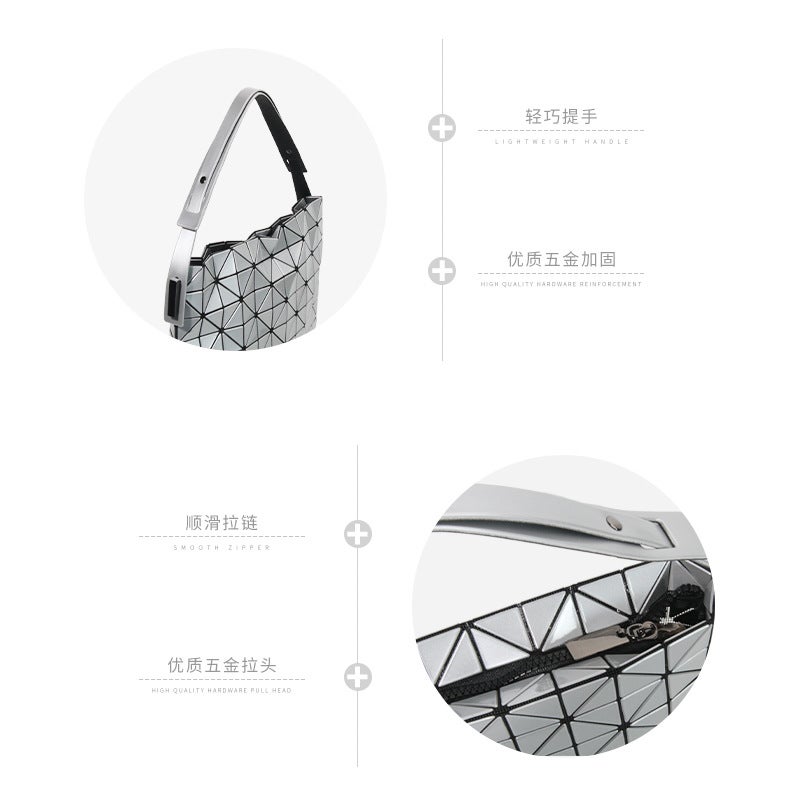 2023 Japanese New Triangle Underarm Bag Stitching Fashion Geometric Underarm Bag Live Supply Bag - Image 4