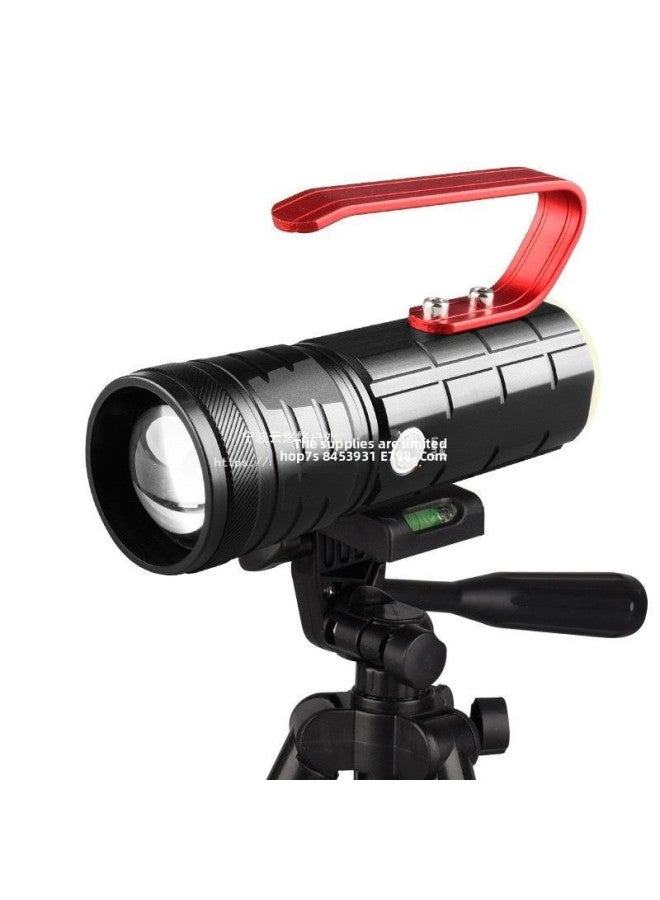 Direct Sales Four Light Source Fishing Light Night Fishing Light Rechargeable High Bright Light Blue White Purple Yellow Light High Power-Color:R6 Upgraded Version With Four Light Sources (with Display) + Ground Bracket Package  - Image 5