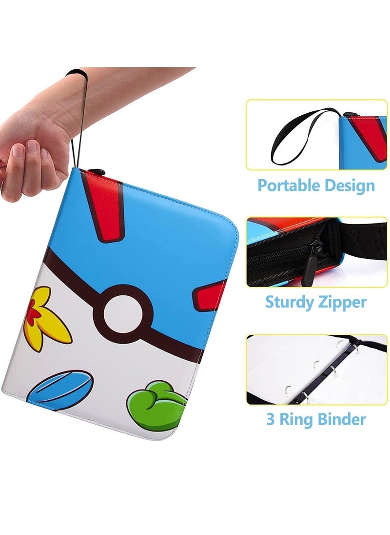 Arabest Card Binder for Pokemon Cards Binder 4-Pocket, 400 Pockets Trading Card Games Collection Binder with Sleeves (Blue)  - Image 5
