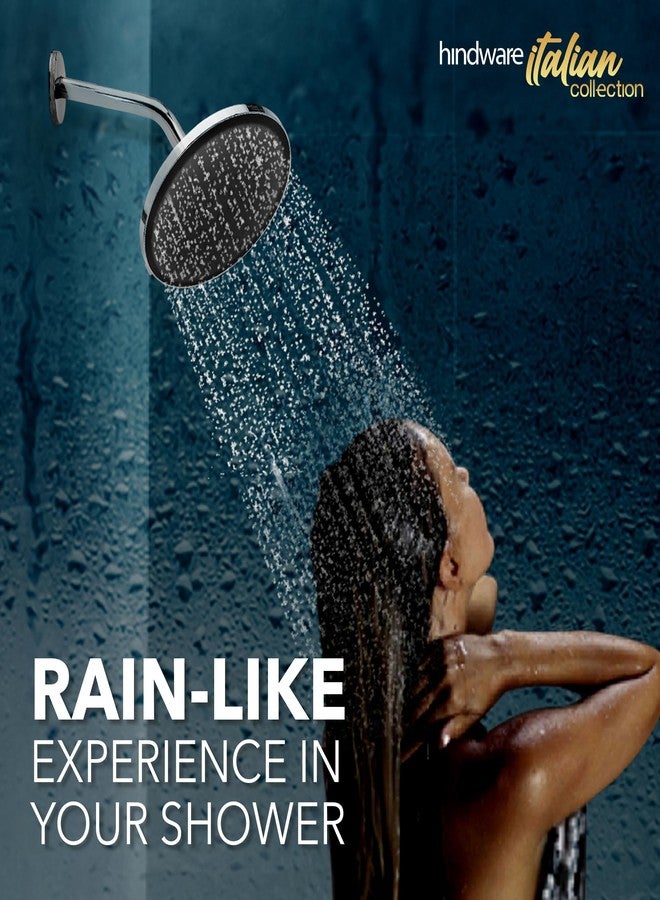 Hindware ABS 200mm Single Flow Overhead Shower | Wall Mounted | Chrome Finish & Nickel Plating | Without Arm | Rubbit Cleaning System | Sustains High Water Pressure - Image 2