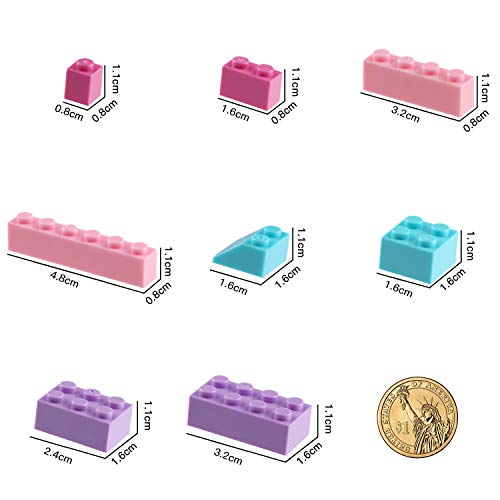 Reenwee Building Bricks Set,Classic Colors Building Blocks Toys,Compatible with All Major Brands,Birthday Gift for Kids (Pink-Purple) - Image 5