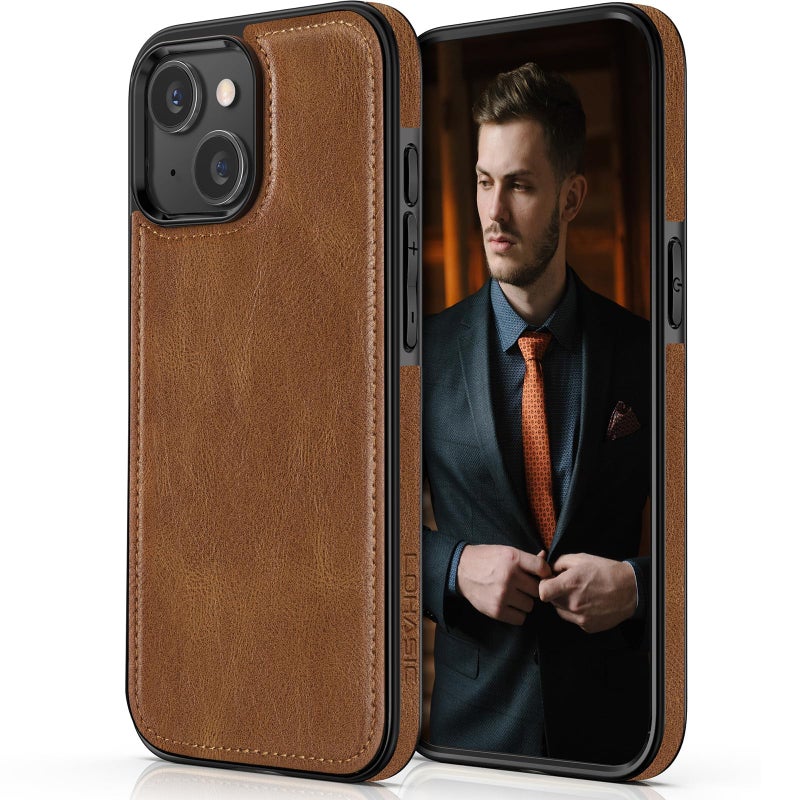 LOHASIC Compatible with iPhone 15 Case Luxury Elegant Leather Business Classic Soft Grip Back Cover Full Body Protective Shockproof Back Cover Phone Cases for iPhone 15 61 inch Brown - Image 3