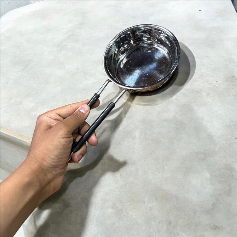 GBW Stainless Steel Tadka Pan, 250ml, Induction Compatible Mini Frypan for Dal and Spices Steel ka Tadkapan chounk dan Vaghar - Image 4